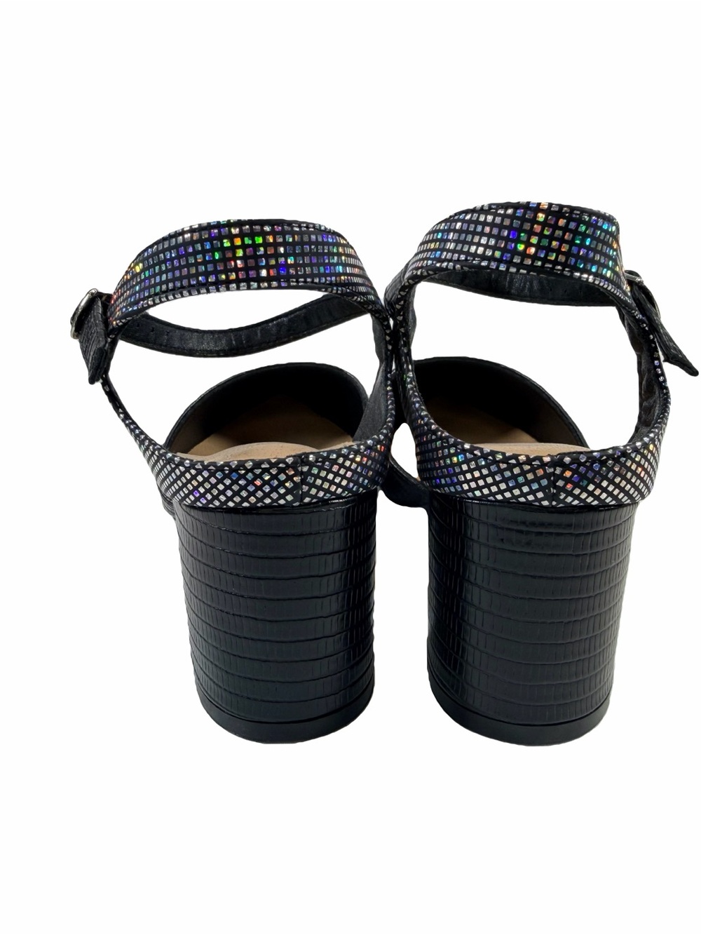 NWT Decould sylf Block Heels Sparkly Sandals Size 7 Women's - Picture 8 of 15